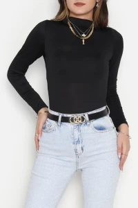 Yarım Balıkçı Mikro Çıtçıtlı Body Siyah - 21942.200.