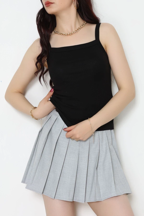 Kareyaka Kalın Askılı Ribana Atlet Siyah - 22018.200.