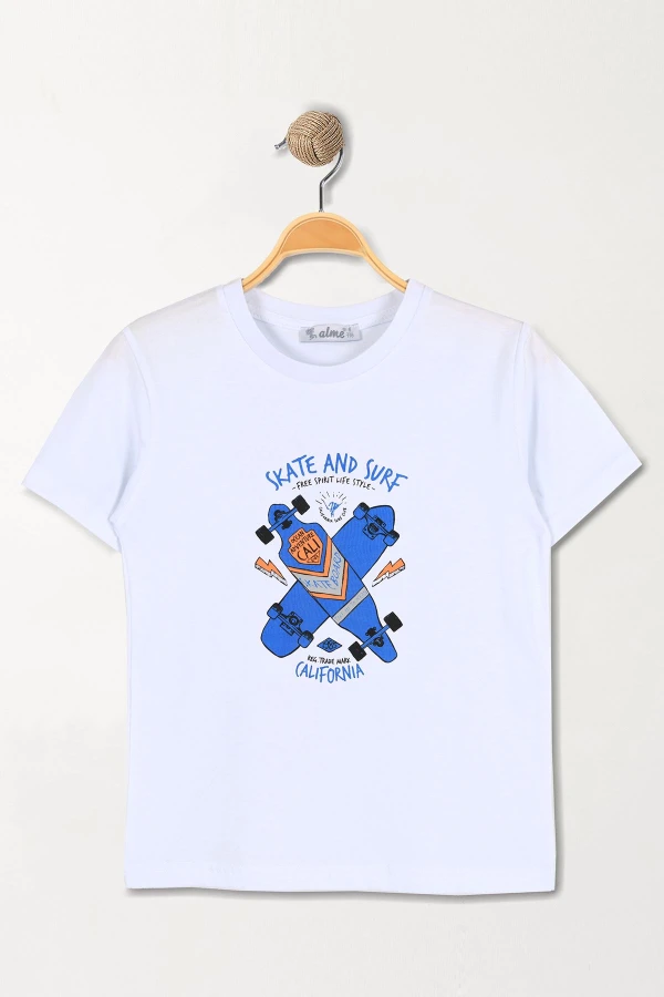 6-9 Yaş Çocuk Tişört Beyaz - 2250203.1576.