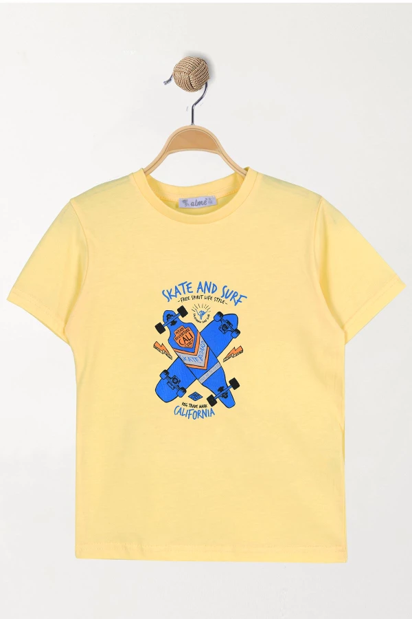 6-9 Yaş Çocuk Tişört Sarı - 2250203.1576.