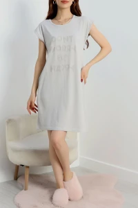 Desenli Elbise Gri4 - 240.1287.