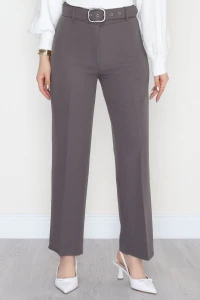 Kemerli Palazzo Pantolon Gri - 24194.1397.