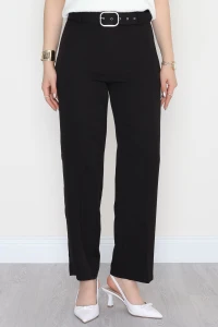 Kemerli Palazzo Pantolon Siyah - 24194.1397.