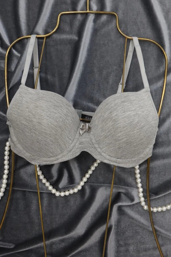 B Filamlı Dolgusuz Sütyen Gri - 2528.1783.