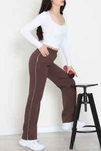 3 İplik Biyeli Palazzo Eşofman Altı Acıkahve - 30104.1878.