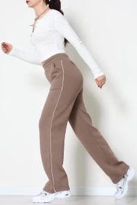 3 İplik Biyeli Palazzo Eşofman Altı Kahve1 - 30104.1878.