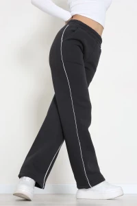 3 İplik Biyeli Palazzo Eşofman Altı Koyufüme - 30104.1878.