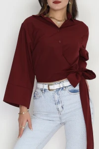 Bağlamalı Gömlek Bordo - 30925.1949.