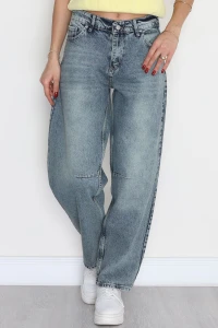 Tokalı Baggy Kot Pantolon Mavitint - 31159.2059.