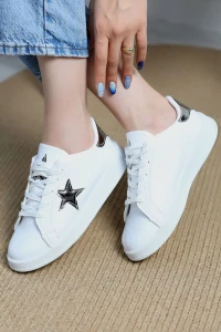 Yıldızlı Spor Ayakkabı Beyazgümüş - 31295.264.