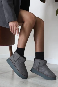 Kalın Taban Mini Boy Süet Bot Füme - 31437.1932.