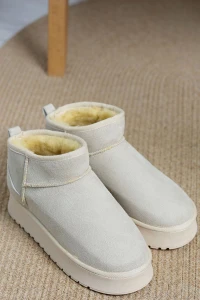 Kalın Taban Mini Boy Süet Bot Bej - 31437.1932.