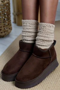 Kalın Taban Mini Boy Süet Bot Acıkahve - 31437.1932.