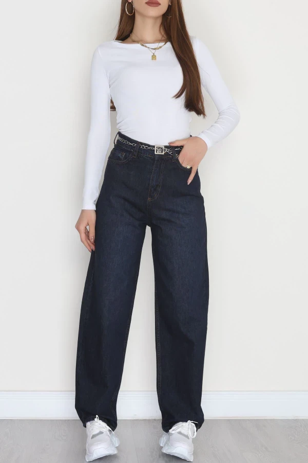 Baggy Kot Pantolon Lacivert - 31536.2088.