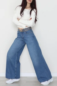 Palazzo Geniş Paça Kot Pantolon Mavi - 31548.2059.