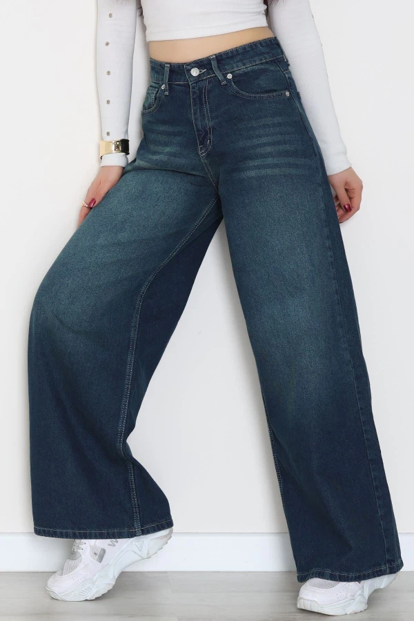 Palazzo Geniş Paça Kot Pantolon Yeşiltint - 31548.2059.