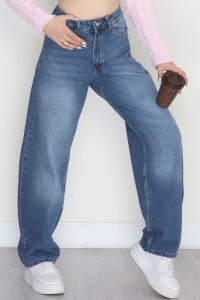 Tokalı Baggy Kot Pantolon Lacivert - 31581.1184.