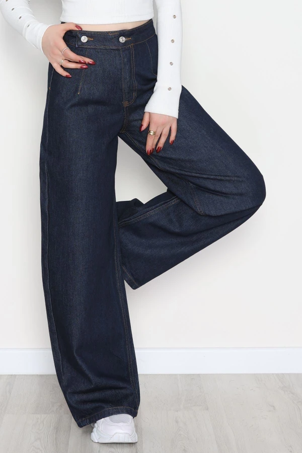 Cepsiz Pensli Palazzo Kot Pantolon Koyumavi - 31601.1184.