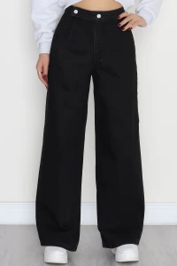 Cepsiz Pensli Palazzo Kot Pantolon Siyah - 31601.1184.