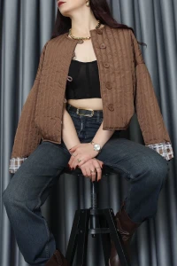 Astarlı Kapitone Ceket Kahve - 31635.439.