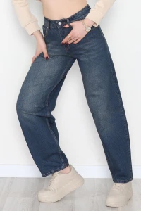 Arkası Tokalı Baggy Kot Pantolon Kahvetint - 31712.2059.