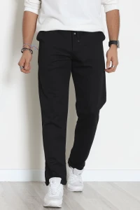 Double Paça Diagonel Erkek Pantolon Siyah - 31807.1937.