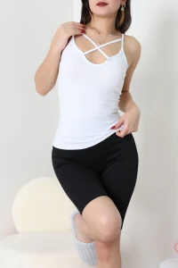 Likralı Arkası Ve Önü Biyeli İp Askılı 3'lü Set Atlet Siyahbeyazlaci - 39093.200.