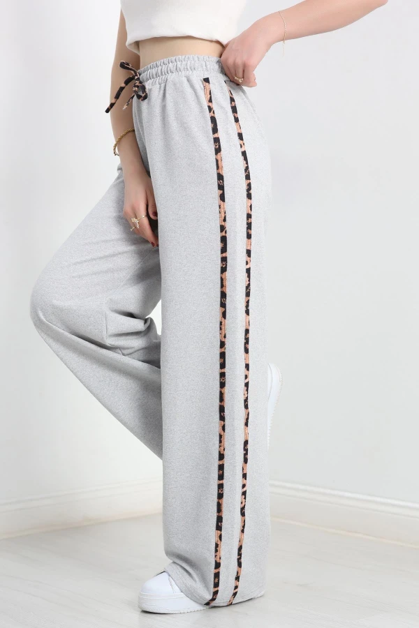 2 İplik Şeritli Eşofman Altı Gri - 40021.1857.