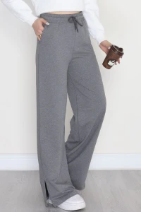 Yırtmaçlı 2 İplik Eşofman Altı Füme - 40025.1857.