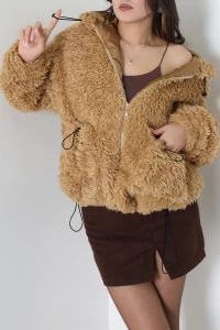 Sheep Kapşonlu Mont Camel - 406999.1247. | HaydiGiy