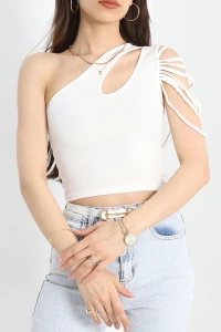 Tek Omuz Bluz Ekru - 41388.1595.
