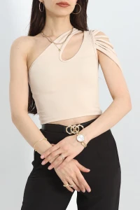 Tek Omuz Bluz Bej - 41388.1595.