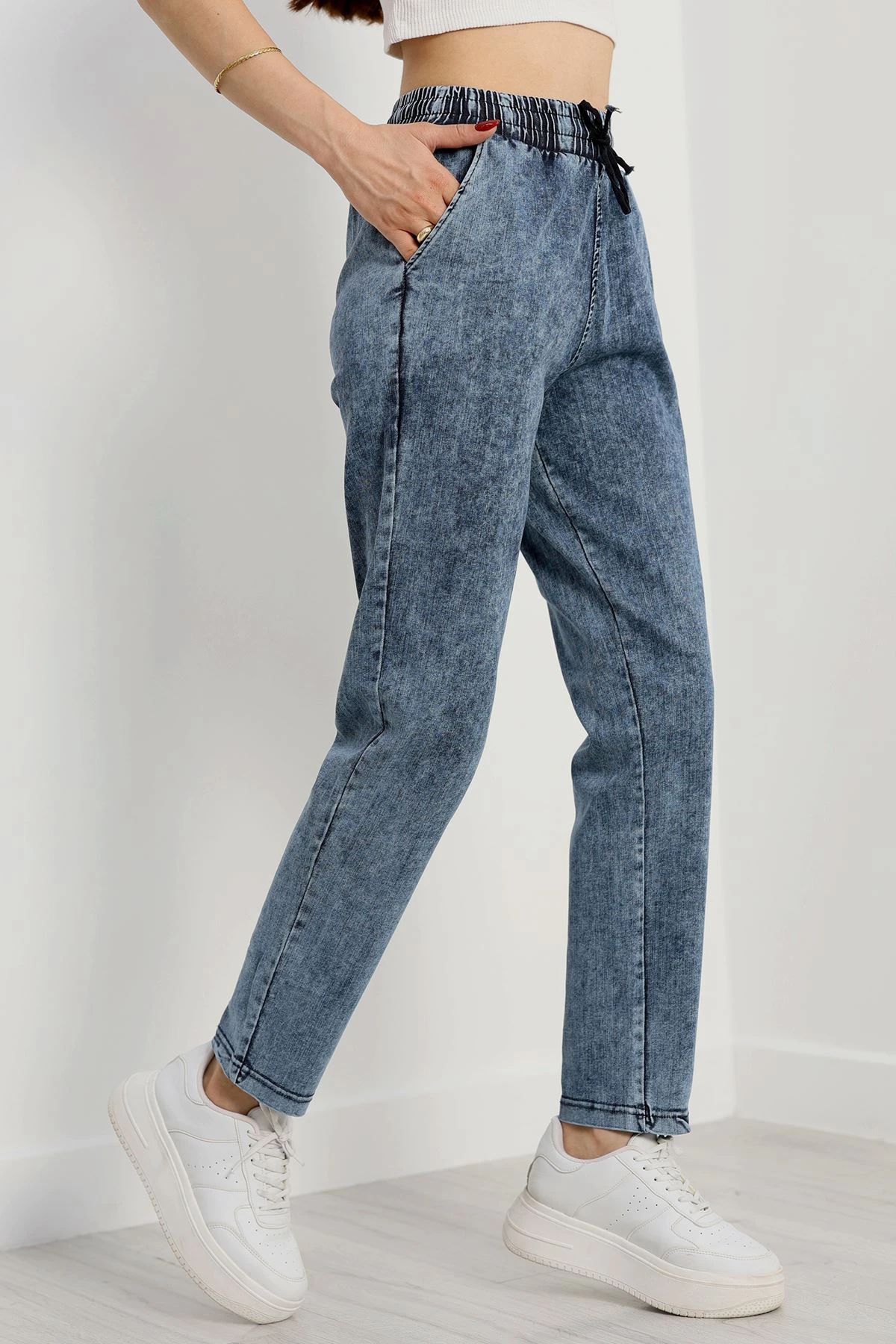 Bel Lastikli Double Paça Pantolon Açıkmavi - 41840.1431. | HaydiGiy
