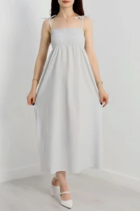 Gipeli İp Askılı Elbise Gri - 41848.1723.