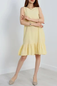 Altı Fırfırlı Elbise Sarı - 41851.1723.