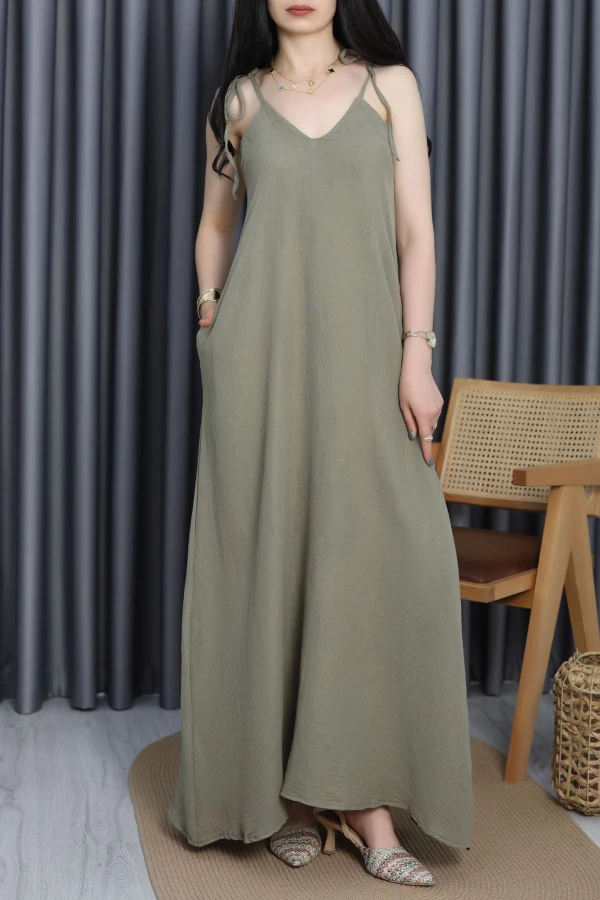 Müslin Astarlı Elbise Haki - 41959.2044.