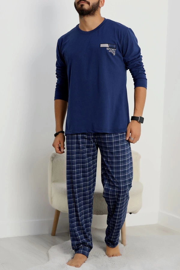 Bisiklet Yaka Erkek Pijama Takımı Lacivert - 42157.1048.