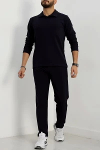 Zra Krep Polo Yaka Erkek Takım Lacivert - 42187.1937.