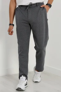 Düz Paça Pike Erkek Eşofman Altı Füme - 42216.1937.