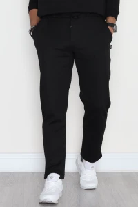 Düz Paça Pike Erkek Eşofman Altı Siyah - 42216.1937.