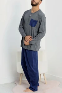 Cep Detay Süprem Erkek Pijama Takımı Füme - 42218.1048.