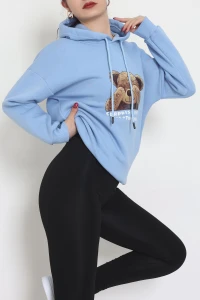 3 İplik Kapşonlu Baskılı Sweat Bebemavi - 42220.1878.