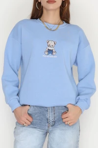 3 İplik Bisiklet Yaka Sweat Bebemavi - 42237.1878.