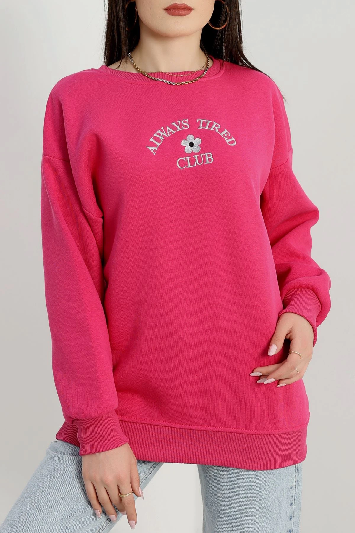 sweet 3 İplik Bisiklet Yaka Sweat Fuşya - 42239.1878. | HaydiGiy