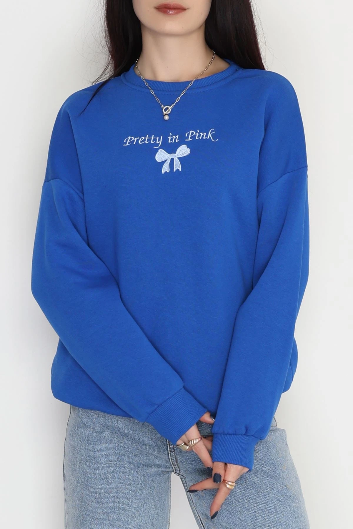 3 İplik Bisiklet Yaka Sweat Saks - 42242.1878. | HaydiGiy