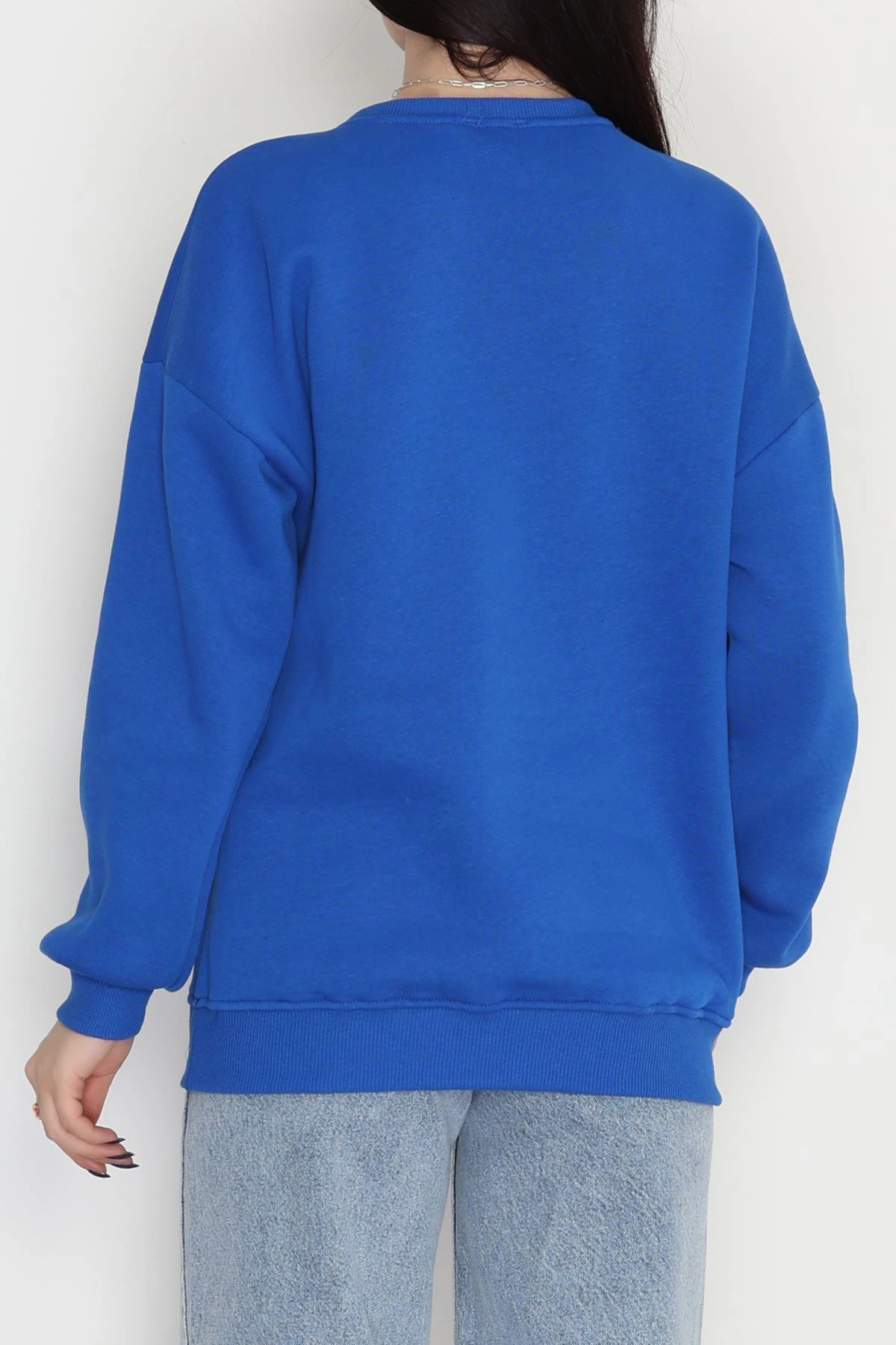 3 İplik Bisiklet Yaka Sweat Saks - 42242.1878. | HaydiGiy