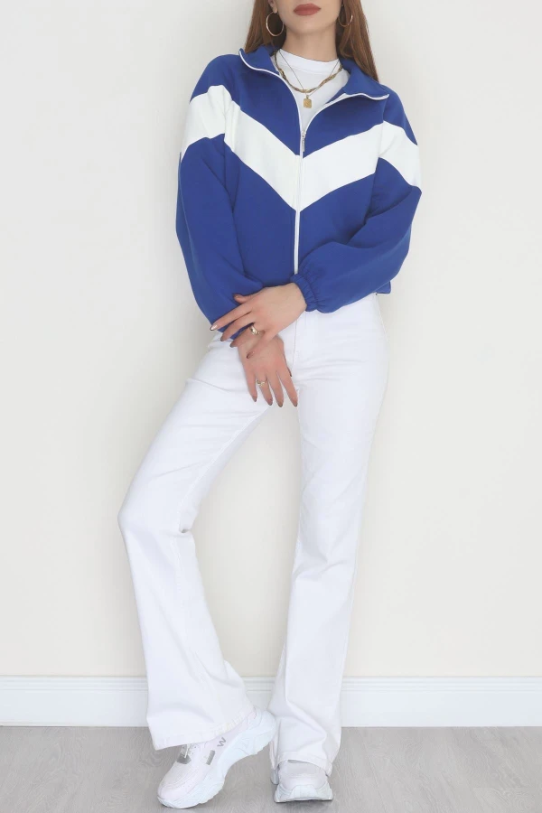 3 İplik Kompakt Oversize Fermuarlı Sweat Saksekru - 42504.1878.