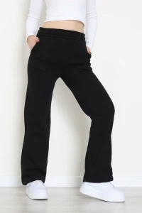 3 İplik Önü Çımalı Eşofman Altı Siyah - 42520.1878.