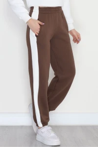 3 İplik Paça Lastikli Eşofman Altı Acıkahve - 42521.1878.