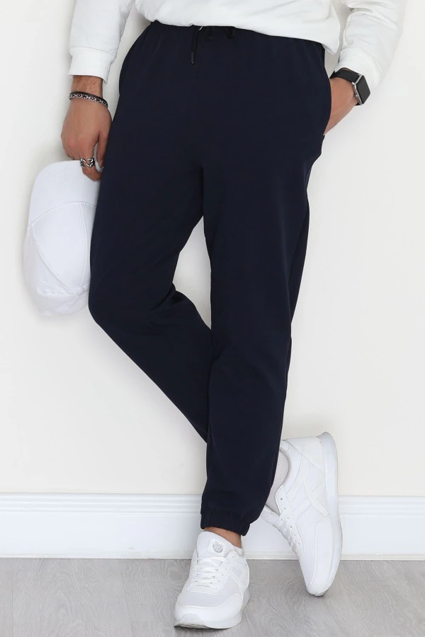 Zra Krep Likralı Paça Lastikli Erkek Günlük Pantolon Lacivert - 42591.1837.